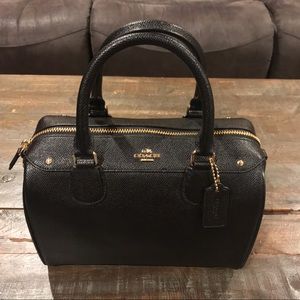 Coach Leather Bennett Bag - Black w/gold hardware